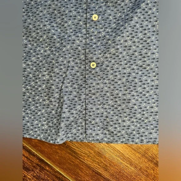 Southern Tide Shirt Mens L Blue Button Up S/S fish trim fit 100% cotton - Picture 4 of 7